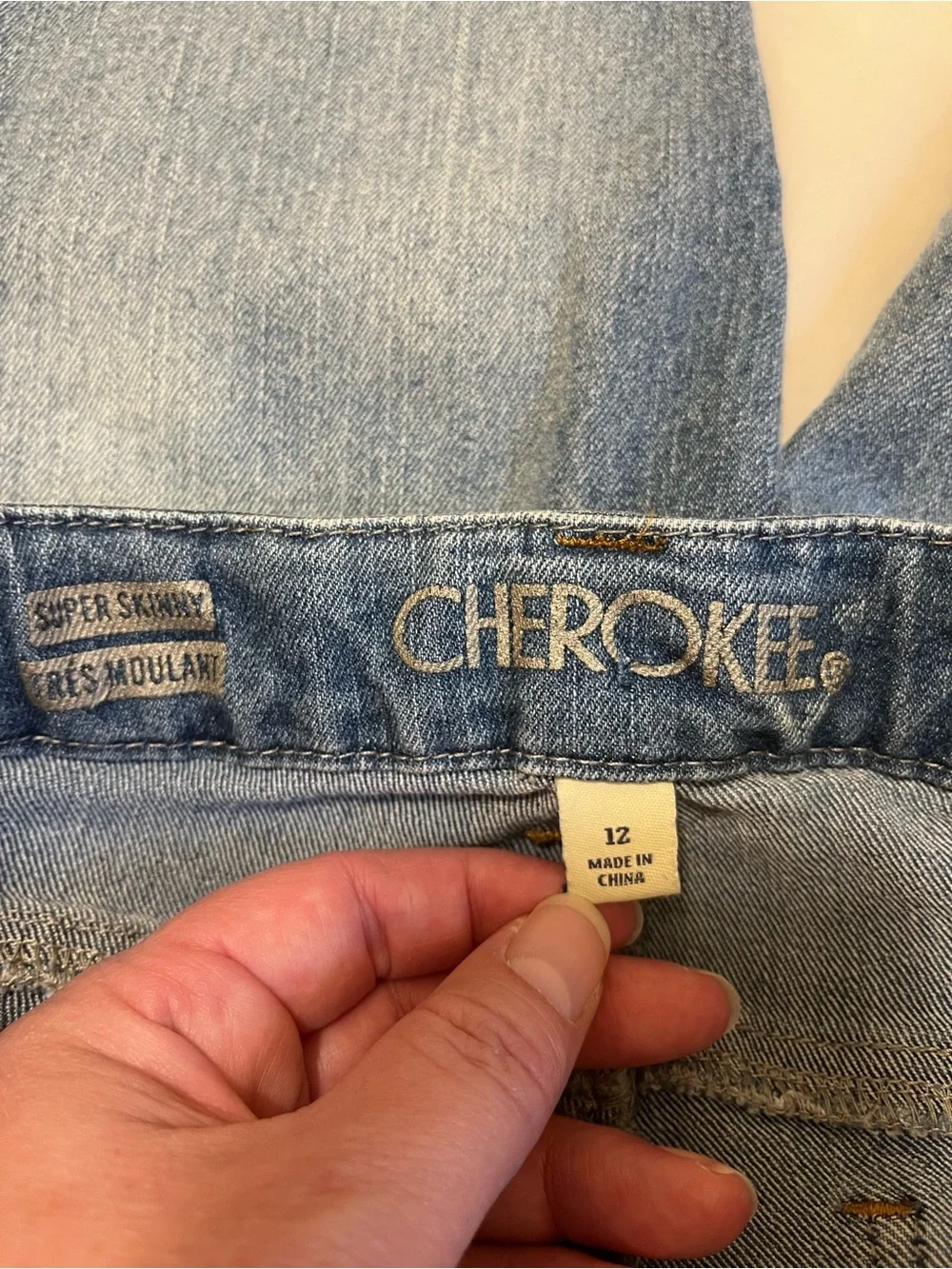 Cherokee Light Blue Skinny Jean with Floral Embroidery
